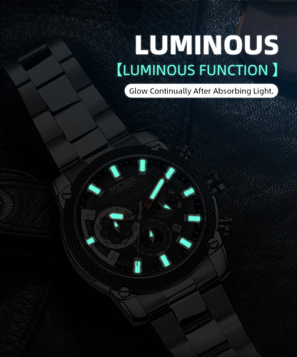 MEGIR Mens Watches Top Brand Luxury Business Wristwatch Waterproof Calendar Quartz Casual Clock Stainless Steel Man Chronograph