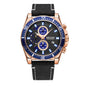 MEGIR Fashion Watches for Men Leather Strap Sport Military Wristwatch Man Quartz Watch Waterproof Chronograph with Calendar 2132