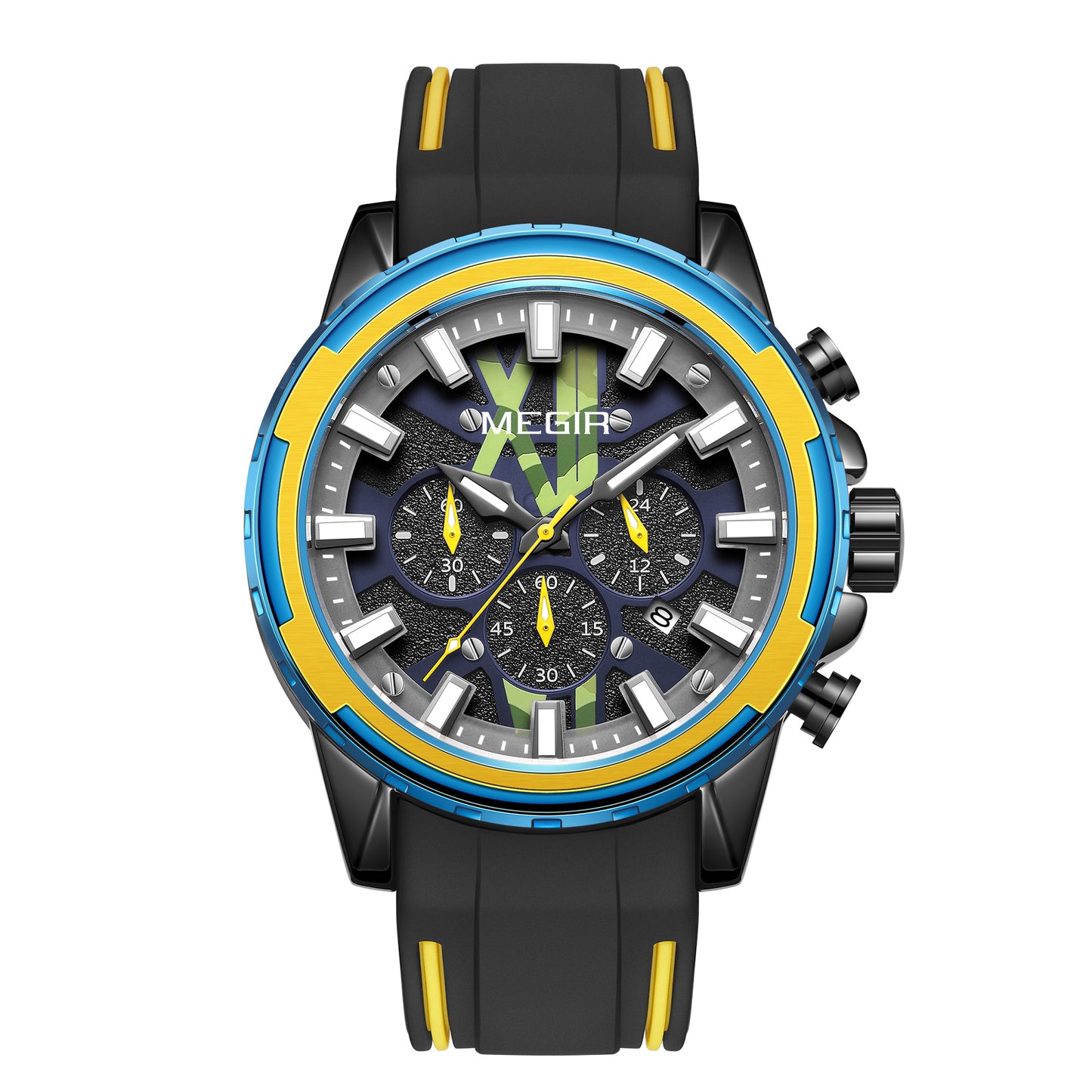 MEGIR New Sport Watch for Luxury Silicone Quartz Casual Wristwatch Waterproof Military Wrist Watch Man Clock Reloj Hombre 2133
