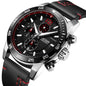 MEGIR Black Luxury Men's Wrist Watch Man Leather Strap Waterproof Chronograph Sports Men Watches Clock Hour Quartz Wristwatches 2131