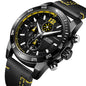 MEGIR Black Luxury Men's Wrist Watch Man Leather Strap Waterproof Chronograph Sports Men Watches Clock Hour Quartz Wristwatches 2131