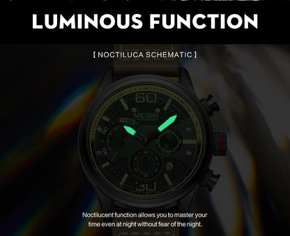 MEGIR Fashion Mens Watches Top Brand Luxury Sports Chronograph Quartz Wrist Watch Men Business Wristwatch Relogio Masculino 2110