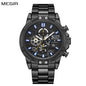 MEGIR Luxury Business Quartz Watches for Mens Stainless Steel Strap Men Casual Wristwatches Waterproof Man Clock Chronograph 2108