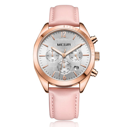 MEGIR Fashion Women Watches Luxury Ladies Casual Wristwatches Leather Female Quartz Bussiness Watch Dress Clock Relogio Feminino