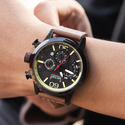 MEGIR Fashion Mens Watches Top Brand Luxury Sports Chronograph Quartz Wrist Watch Men Business Wristwatch Relogio Masculino 2110