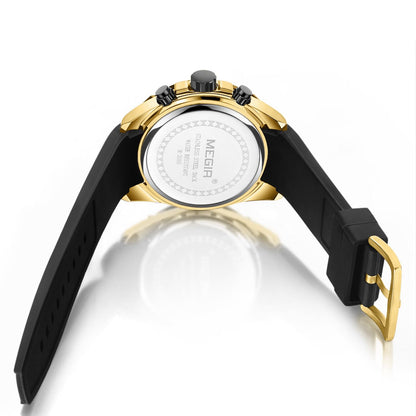 MEGIR Reloj Hombre Original Luxury Chronograph Men Sport Silicone Date Quartz Watches Waterproof Wristwatch Relogio Masculino