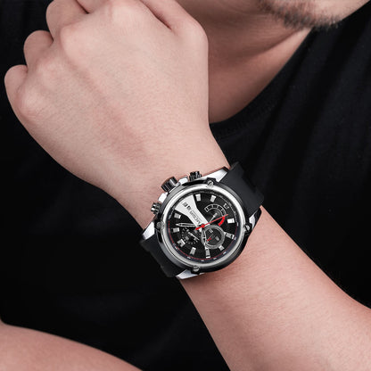 MEGIR Reloj Hombre Original Luxury Chronograph Men Sport Silicone Date Quartz Watches Waterproof Wristwatch Relogio Masculino