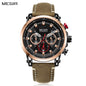 MEGIR Men Sports Watches Top Brand Luxury Leather Quartz Watch Men Clock Waterproof Army Military Wristwatches Relogio Masculino 2085