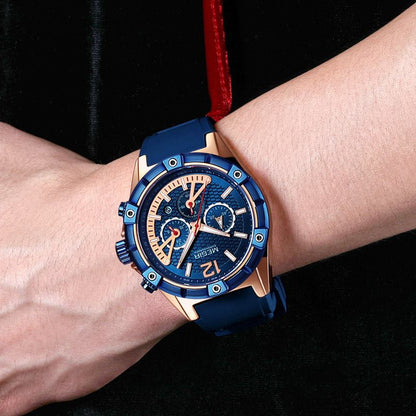 MEGIR Fashion Mens Watches Top Brand Luxury Silicone Sport Military Watch Chronograph Date Waterproof Wristwatch Male Clock 2083
