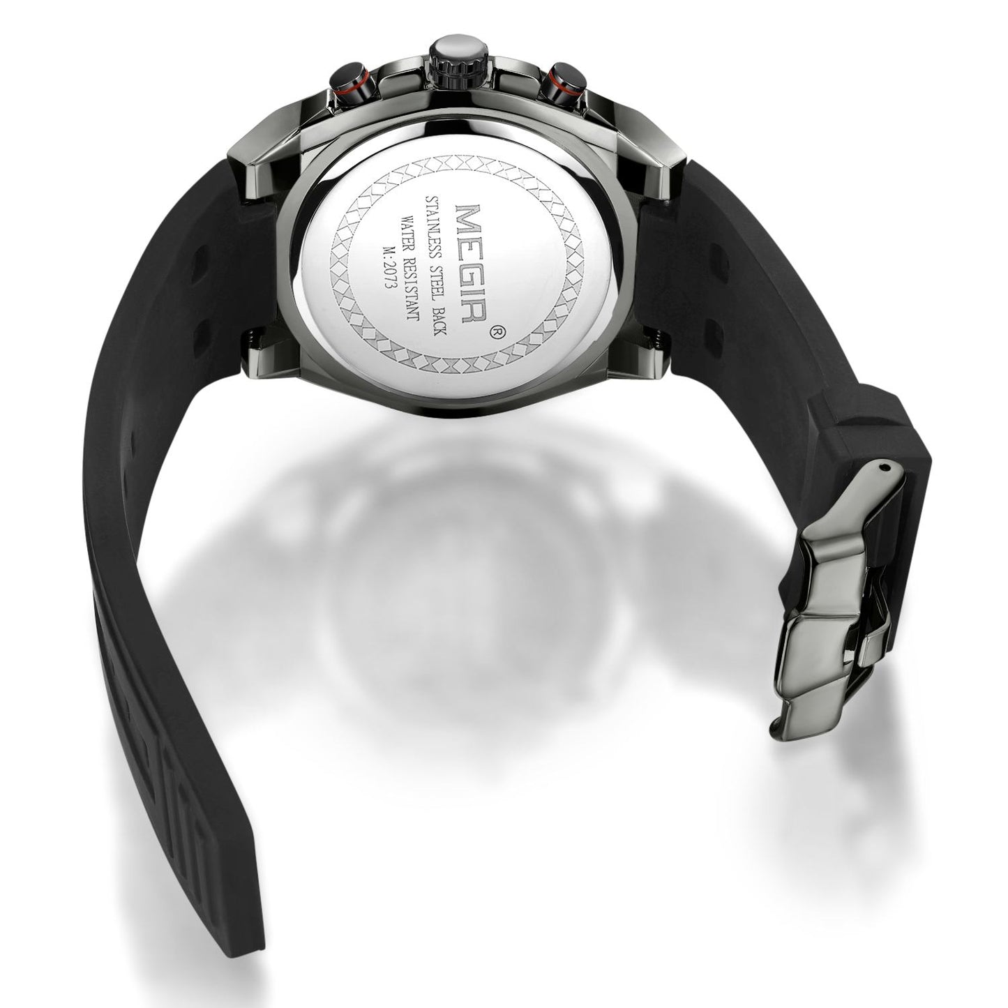 MEGIR Mens Watches Silicone Quartz Wrist Watch Chronograph Fashion Sport Business Wristwatch Luminous Male Clock Montre Homme