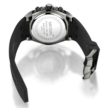 MEGIR Mens Watches Silicone Quartz Wrist Watch Chronograph Fashion Sport Business Wristwatch Luminous Male Clock Montre Homme