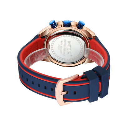 MEGIR Fashion Men's Watches Silicone Military Sport Watch Waterproof Date Chronograph Clock Wrist Watch Relogio Masculino 2065