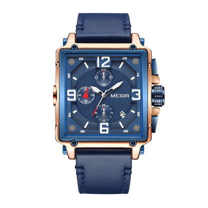 MEGIR Men Watch Top Brand Luxury Chronograph Quartz Watches Clock Men Leather Sport Army Military Wrist Watch Relogio Masculino