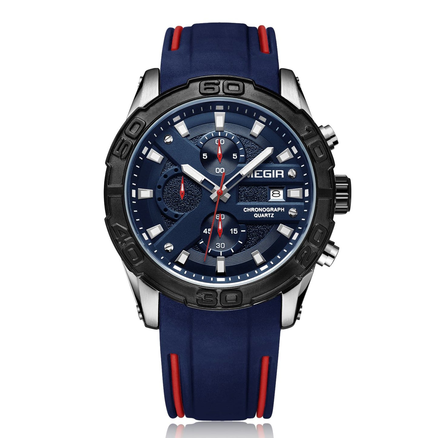 MEGIR Fashion Sport Watches for Men Top Brand Military Quartz Wristwatch Calendar Male Clock Chronograph Montre Homme 2055