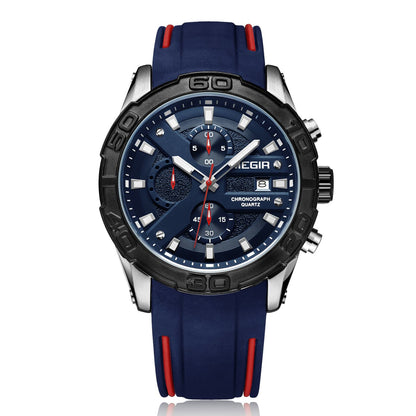 MEGIR Fashion Sport Watches for Men Top Brand Military Quartz Wristwatch Calendar Male Clock Chronograph Montre Homme 2055