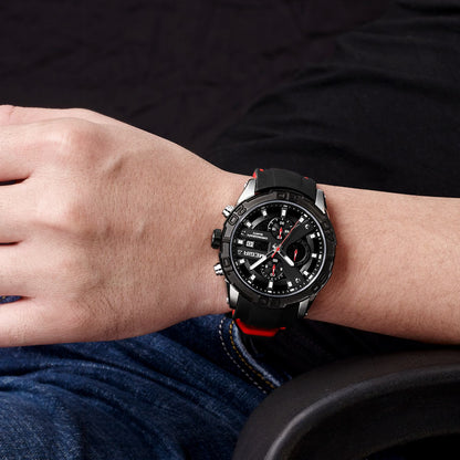 MEGIR Fashion Sport Watches for Men Top Brand Military Quartz Wristwatch Calendar Male Clock Chronograph Montre Homme 2055