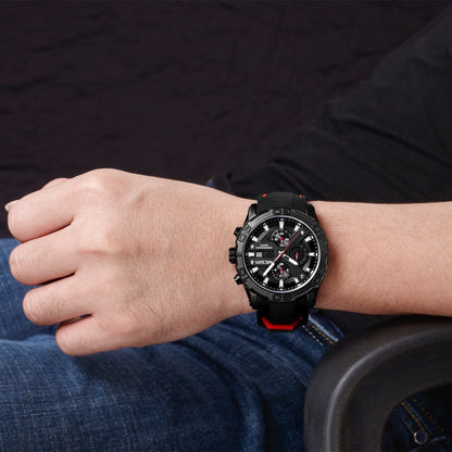 MEGIR Fashion Sport Watches for Men Top Brand Military Quartz Wristwatch Calendar Male Clock Chronograph Montre Homme 2055
