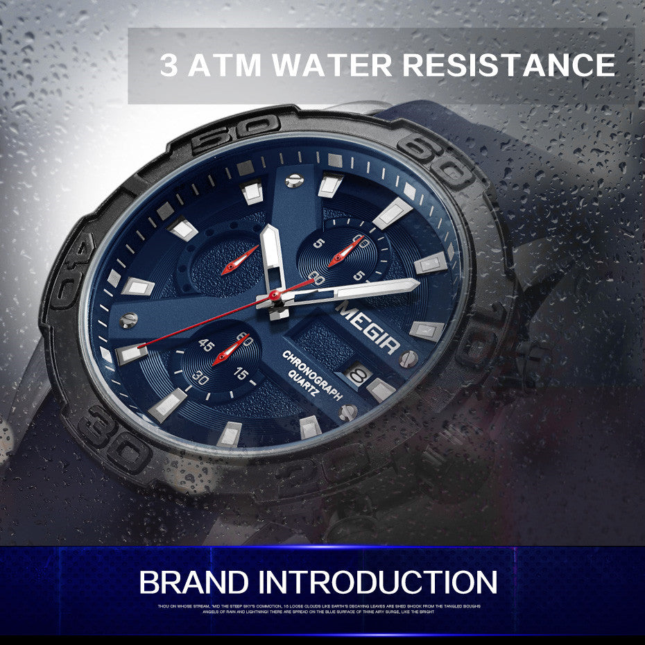 MEGIR Fashion Sport Watches for Men Top Brand Military Quartz Wristwatch Calendar Male Clock Chronograph Montre Homme 2055