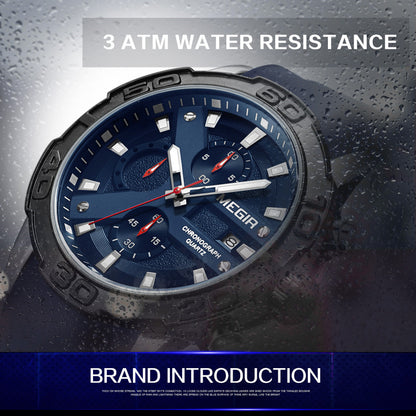 MEGIR Fashion Sport Watches for Men Top Brand Military Quartz Wristwatch Calendar Male Clock Chronograph Montre Homme 2055