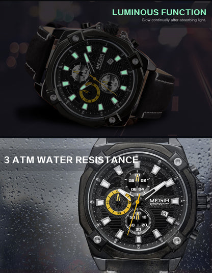MEGIR Men's Quartz Watches Top Brand Luxury Military Sports Watch Chronograph Fashion Man Clock Wristwatch montre homme 2054