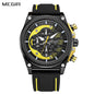 MEGIR Chronograph Sport Watch Men Silicone Military Wrist Watches Waterproof Date Clock Top Brand Quartz Watch Reloj Hombre 2051