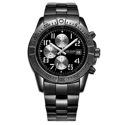 MEGIR Men's Business Quartz Watches Top Luxury Brand Casual Wristwatch Waterproof Date Clock Stainless Steel Man Chronograph