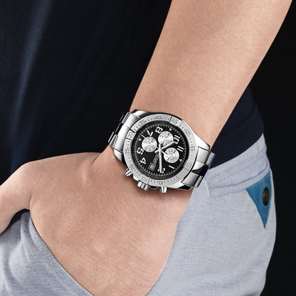MEGIR Men's Business Quartz Watches Top Luxury Brand Casual Wristwatch Waterproof Date Clock Stainless Steel Man Chronograph