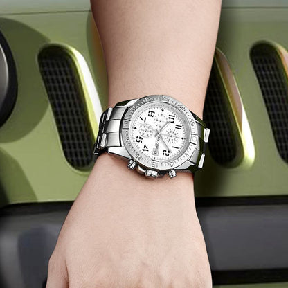 MEGIR Men's Business Quartz Watches Top Luxury Brand Casual Wristwatch Waterproof Date Clock Stainless Steel Man Chronograph
