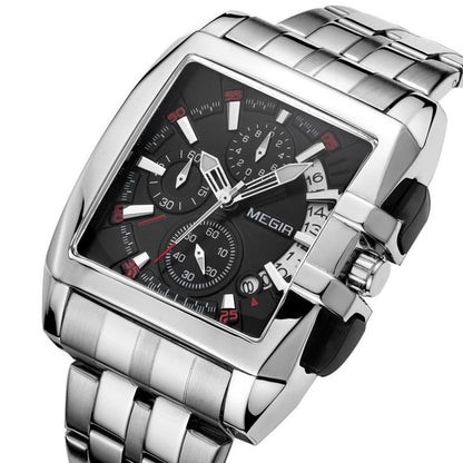 MEGIR Original Luxury Men Watch Stainless Steel Mens Quartz Wrist Watches Business Big Dial Wristwatches Relogio Masculino 2018