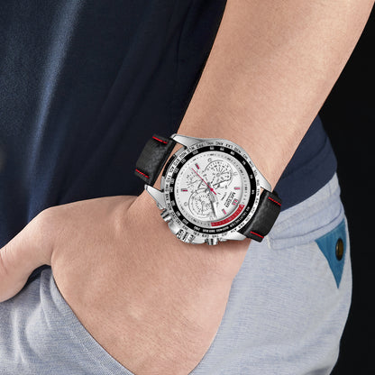 MEGIR Men's Original Sport Watches Leather Strap Quartz Military Waterproof Wristwatch Male Clock Reloj Hombre