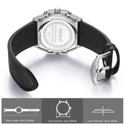 MEGIR Men's Watches Waterproof Sports Wristwatches Quartz Watch Chronograph Luminous Male Clock Calendar Relogio Masculino