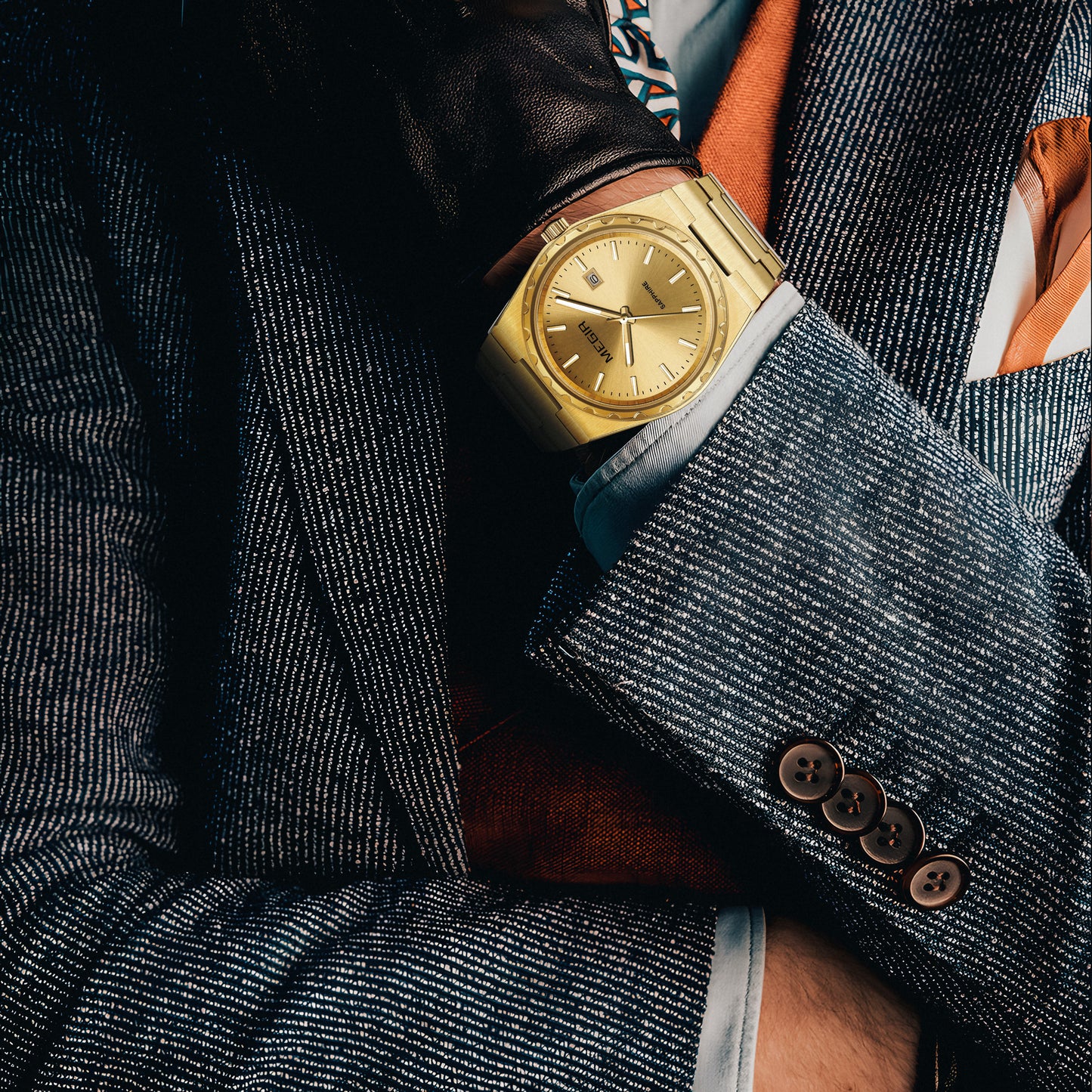 MEGIR Luxury Men Business Wrist Watch Stainless Steel Quartz Watches Waterproof Calendar Fashion Casual Wristwatch Reloj Hombre 8401