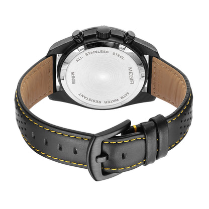 MEGIR Luxury Men's Business Casual Watches Leather Waterproof Quartz Chronograph Male Clock Wristwatch Relogio Masculino