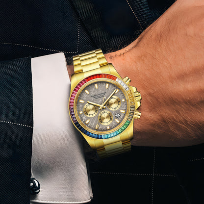 MEGIR Mens Watches Top Brand Luxury Business Wristwatches Stainless Steel Waterproof Date Quartz Chronograph Reloj Hombre 8410