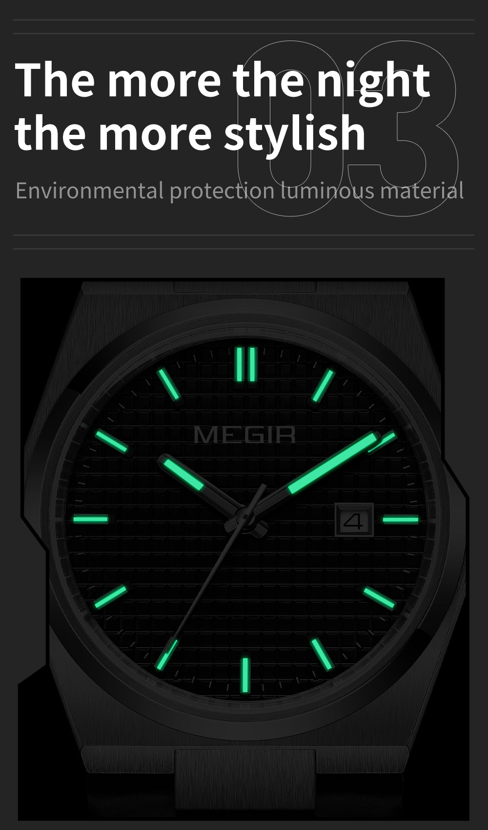 MEGIR Watches for Men Fashion Business Men's Wrist Watch Waterproof Leather Quartz Sport Wristwatch Date Clock Reloj Hombre