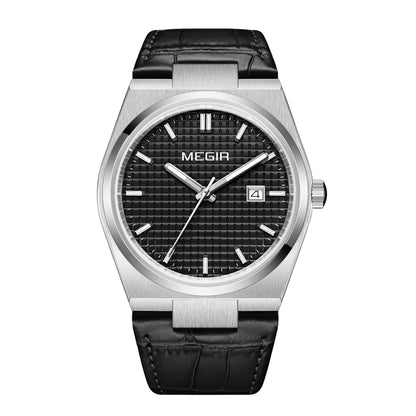 MEGIR Watches for Men Fashion Business Men's Wrist Watch Waterproof Leather Quartz Sport Wristwatch Date Clock Reloj Hombre
