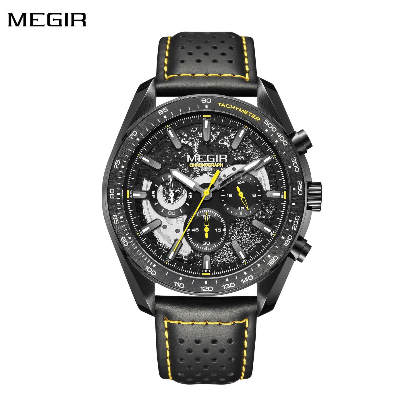 MEGIR Luxury Men's Business Casual Watches Leather Waterproof Quartz Chronograph Male Clock Wristwatch Relogio Masculino