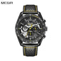MEGIR Luxury Men's Business Casual Watches Leather Waterproof Quartz Chronograph Male Clock Wristwatch Relogio Masculino 8408
