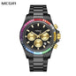 MEGIR Mens Watches Top Brand Luxury Business Wristwatches Stainless Steel Waterproof Date Quartz Chronograph Reloj Hombre 8410