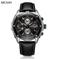 MEGIR Black Mens Watches Top Brand Luxury Chronograph Sports Quartz Wrist Watch Man Clock Waterproof Army Military Wristwatches 2092
