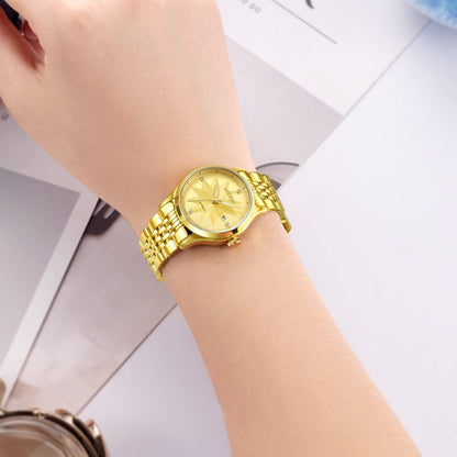 MEGIR Fashion Business Casual Watch for Women Sapphire Automatic Mechanical Wrist Watch Ladies Stainless Steel Female Date Clock