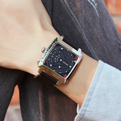 MEGIR Watches for Men Leather Strap Automatic Mechanical Watch Waterproof Business Casual Wristwatch Date Clock Montre Homme