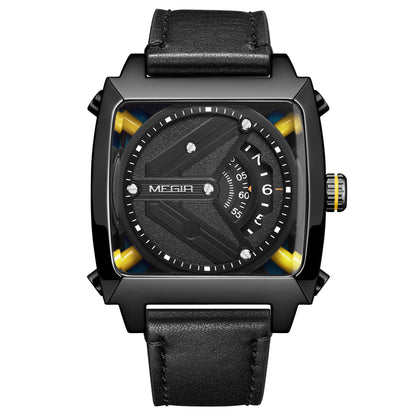 MEGIR Watches for Men Leather Strap Automatic Mechanical Watch Waterproof Business Casual Wristwatch Date Clock Montre Homme