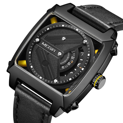 MEGIR Watches for Men Leather Strap Automatic Mechanical Watch Waterproof Business Casual Wristwatch Date Clock Montre Homme