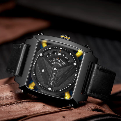 MEGIR Watches for Men Leather Strap Automatic Mechanical Watch Waterproof Business Casual Wristwatch Date Clock Montre Homme