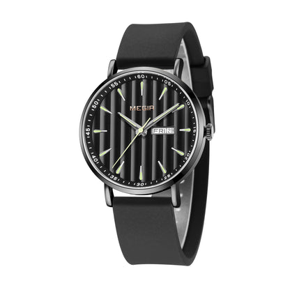 MEGIR Luxury Big Dial Mens Watch Fashion Quartz Casual Sport Wristwatch for Men Waterproof Week Date Display Clock Reloj Hombre