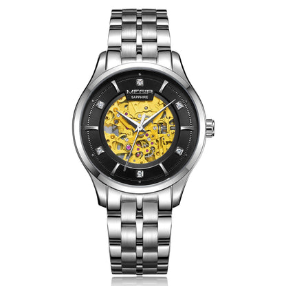MEGIR Luxury Men Watches Waterproof Automatic Mechanical Watch Stainless Steel Sapphire Gold Business WristWatch Reloj Hombre