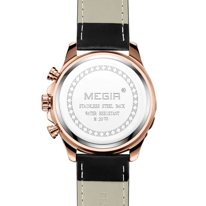 MEGIR Luxury Sports Watches for Men Waterproof Quartz Wrist Watch Chronograph Fashion Leather Military Clock Reloj Hombre 2070