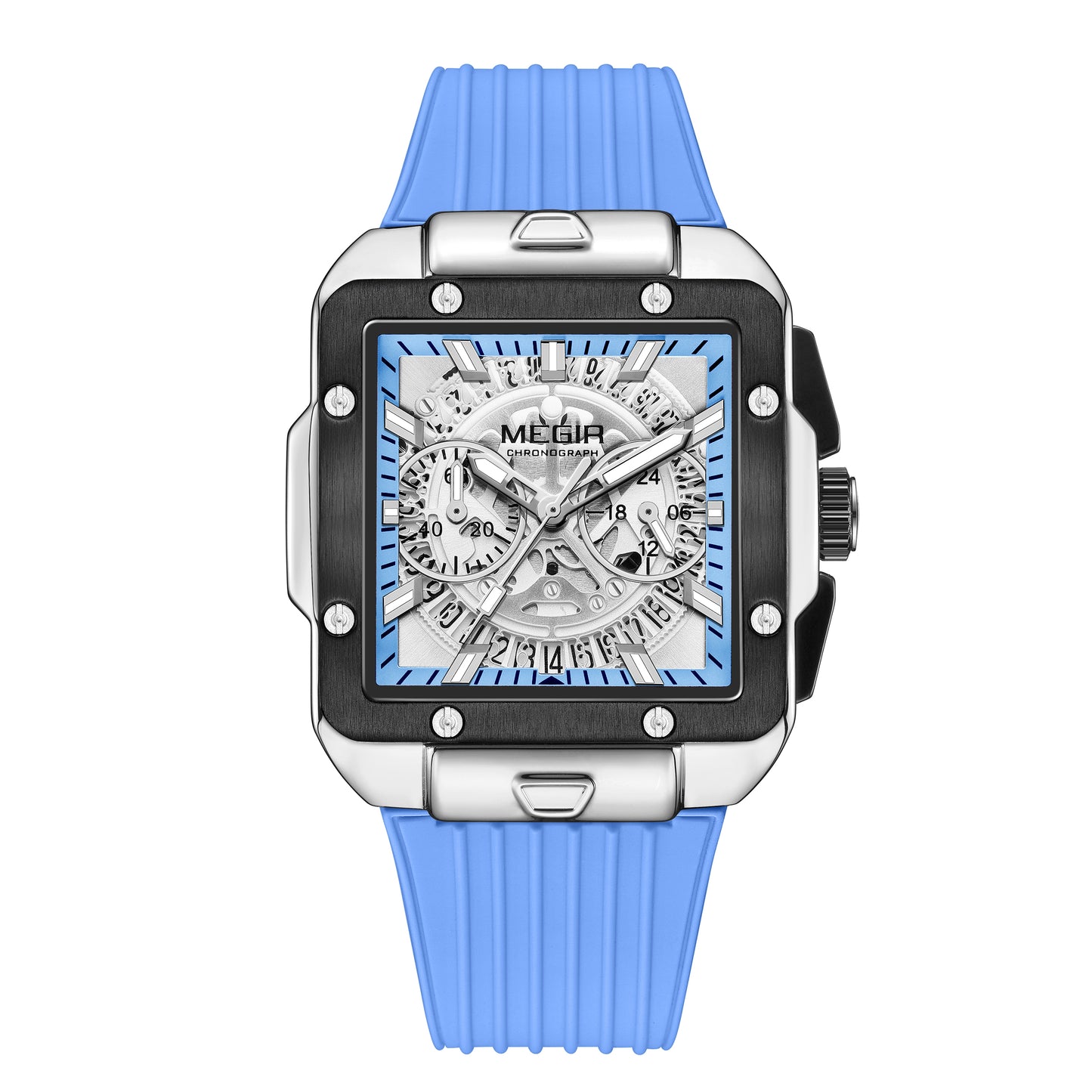 MEGIR Watch for Men Luxury Sport Quartz Wristwatch with Silicone Band Luminous Hands Date Male Chronograph Clock Reloj Hombre