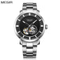 MEGIR Men Watch Hollow Out Automatic Mechanical Stainless Steel Wristwatch Waterproof Luxury Business Wrist Watch Montre Homme 62052